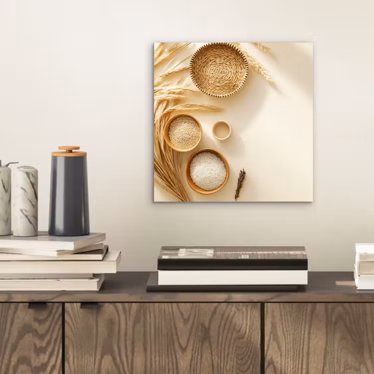 Granen - Hout - Kom - Beige aluminium wit klein -sfeer1