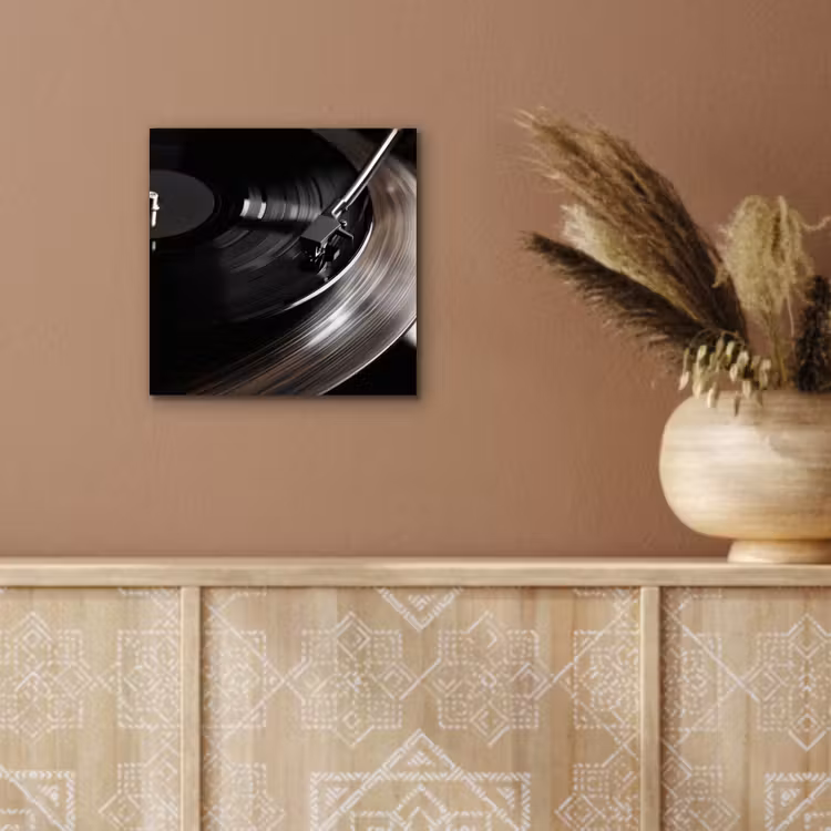 Close-up - Vinylplaat - Platenspeler - Zwart aluminium wit klein -sfeer4