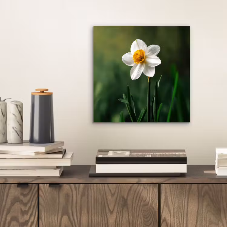 Narcis - Bloem - Wit - Grassprieten aluminium wit klein -sfeer1