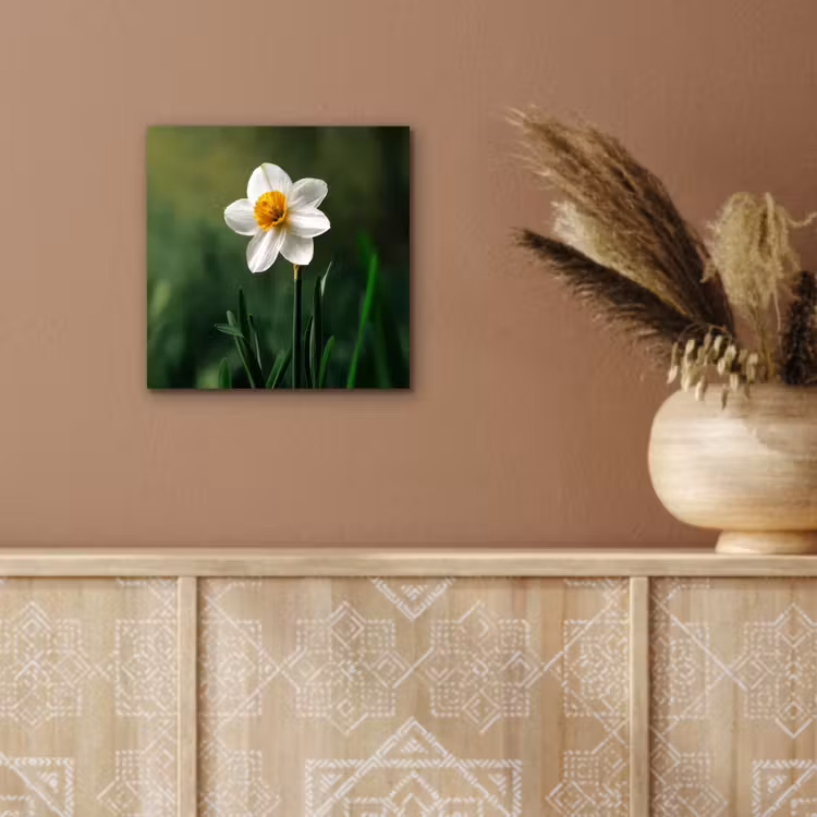 Narcis - Bloem - Wit - Grassprieten aluminium wit klein -sfeer4