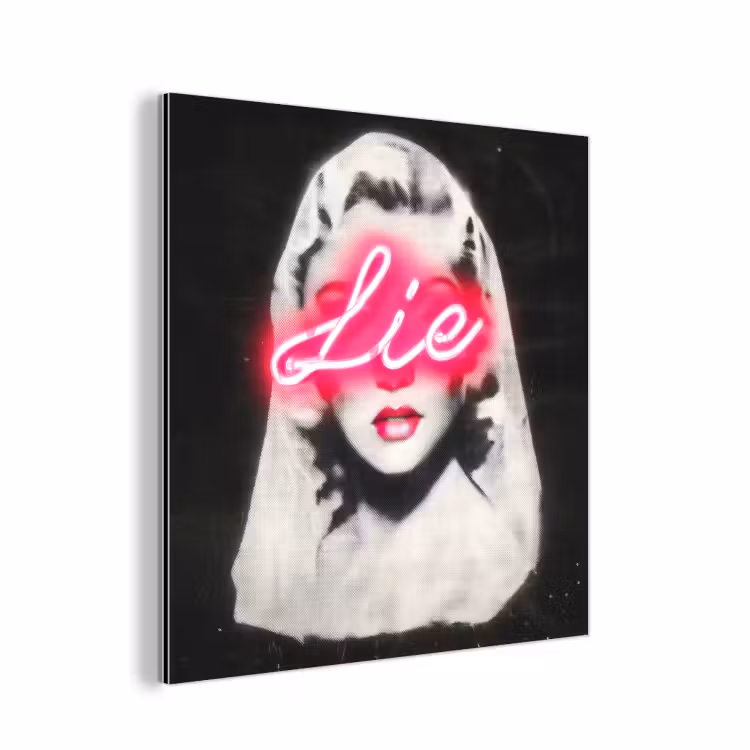 Neon - Letters - Vintage - Vrouw aluminium wit klein -3d