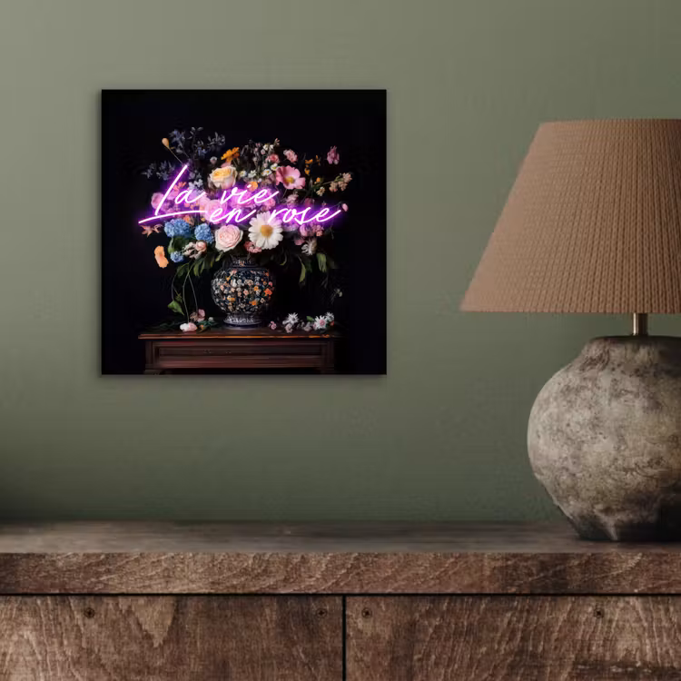 Neon - Vaas - Bloemen aluminium wit klein -sfeer2