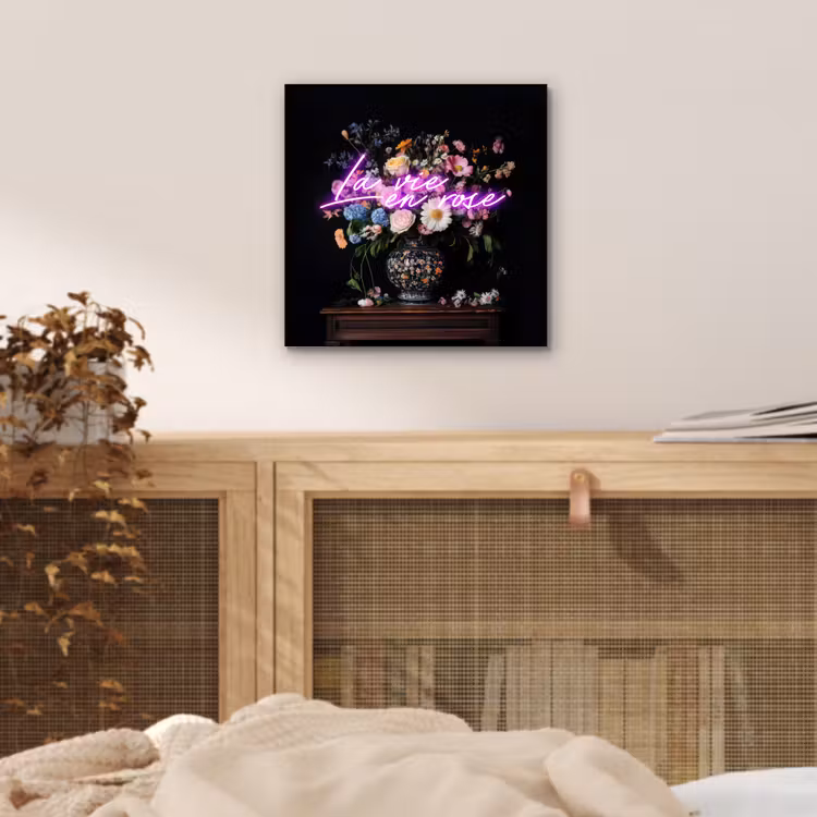 Neon - Vaas - Bloemen aluminium wit klein -sfeer3