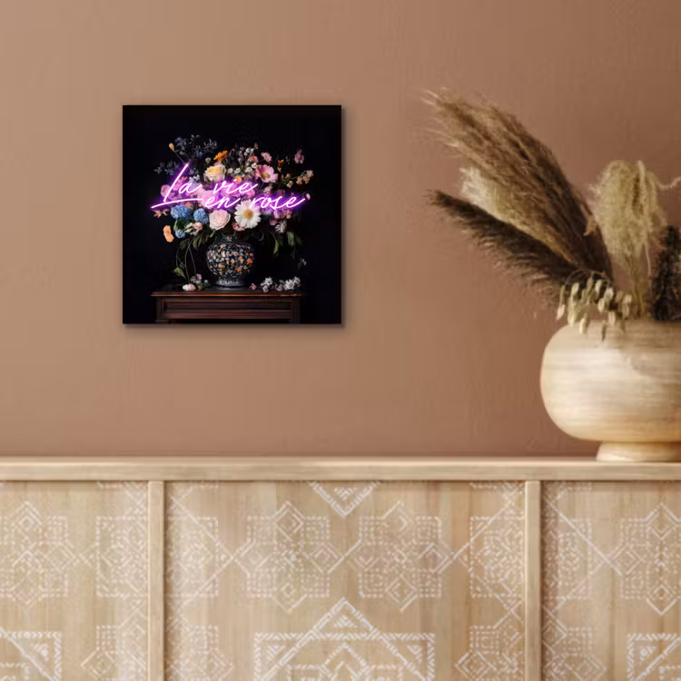 Neon - Vaas - Bloemen aluminium wit klein -sfeer4