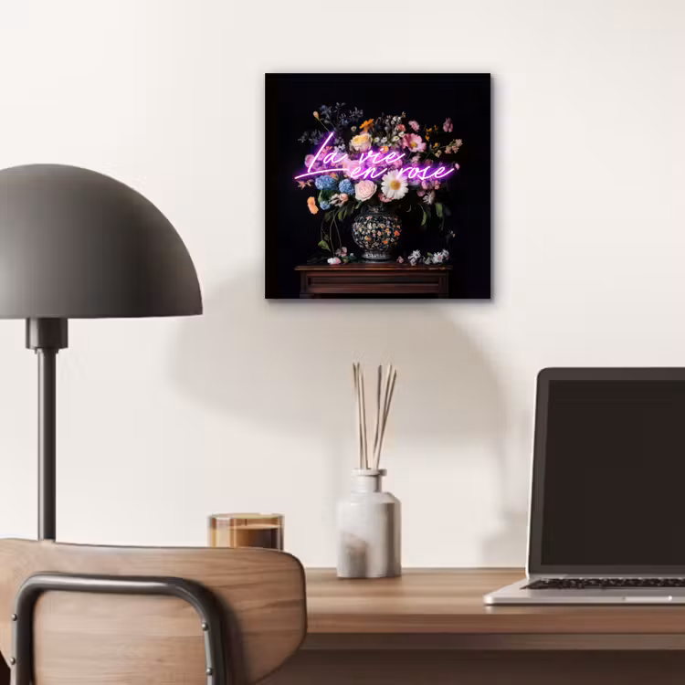 Neon - Vaas - Bloemen aluminium wit klein -sfeer5