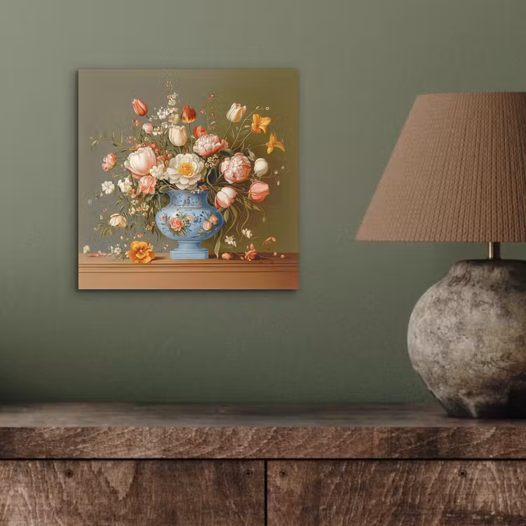 Neutral - Bloemen - Boeket - Vaas aluminium wit klein -sfeer2