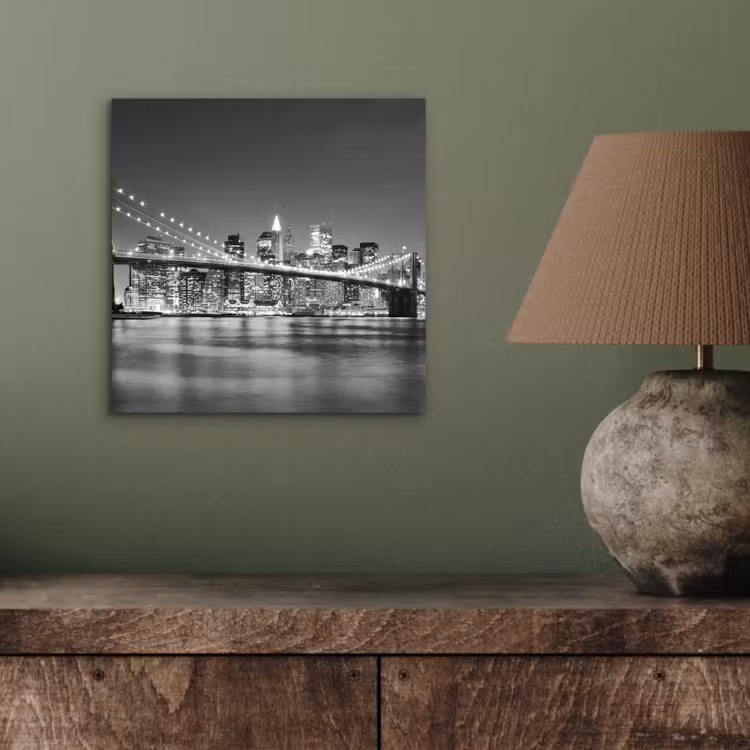 New York - Brug - Brooklyn - Zwart wit - Architectuur aluminium wit klein -sfeer2