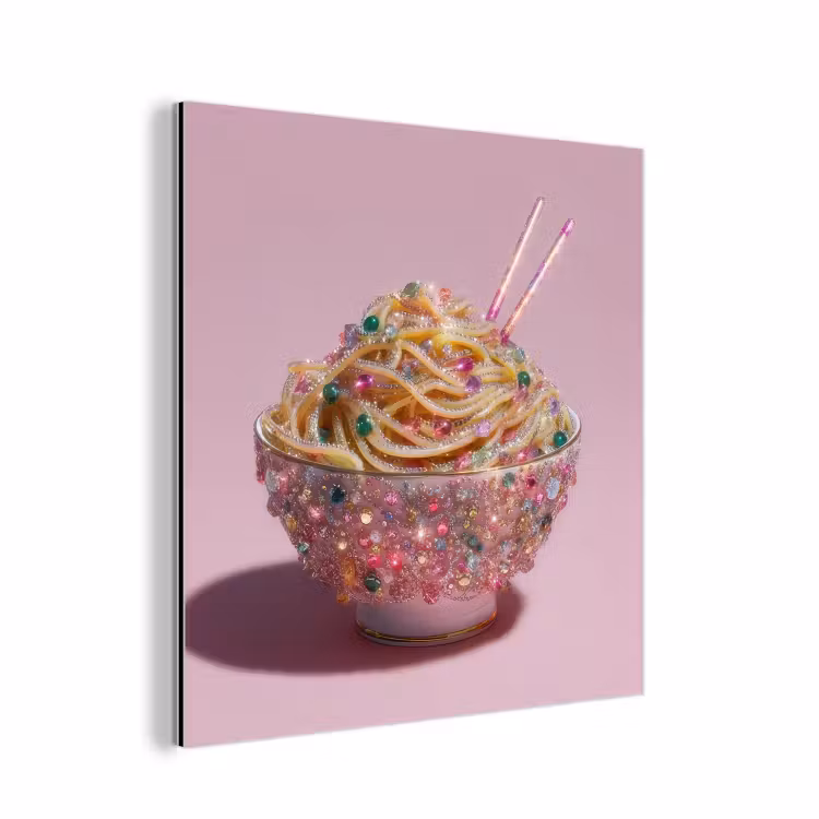 Noodles - Edelstenen - Stokjes - Roze aluminium wit klein -3d