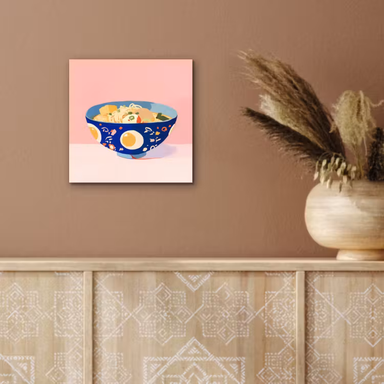 Noodles - Kom - Blauw - Illustratie aluminium wit klein -sfeer4