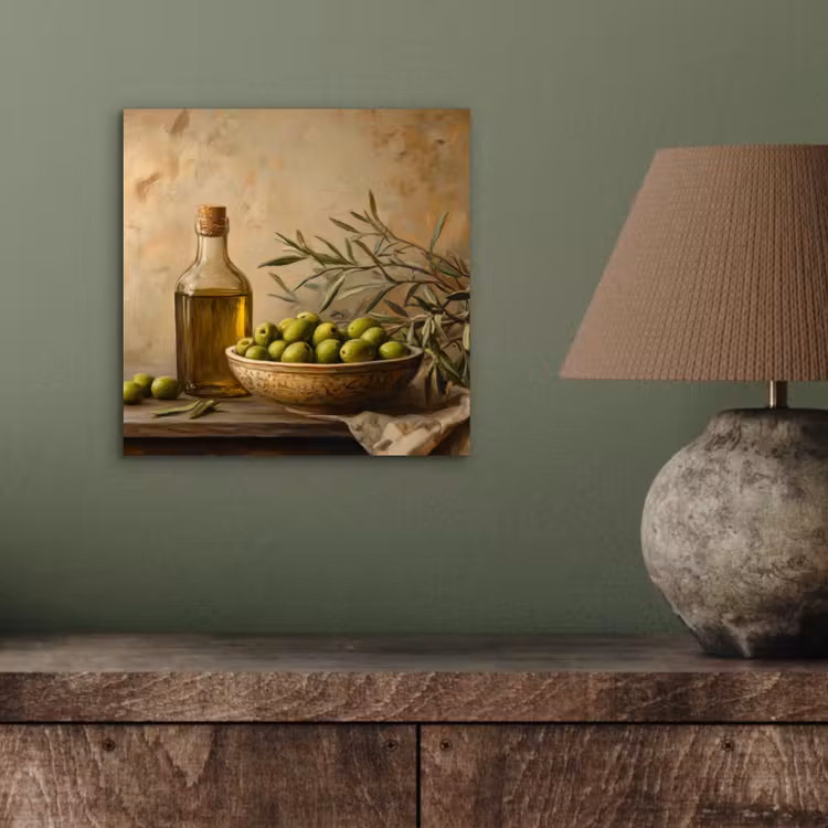 Olijven - Stilleven - Vintage aluminium wit klein -sfeer2