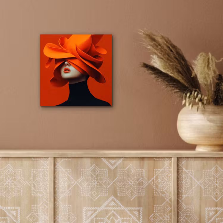 Oranje - Hoed - Vrouw aluminium wit klein -sfeer4