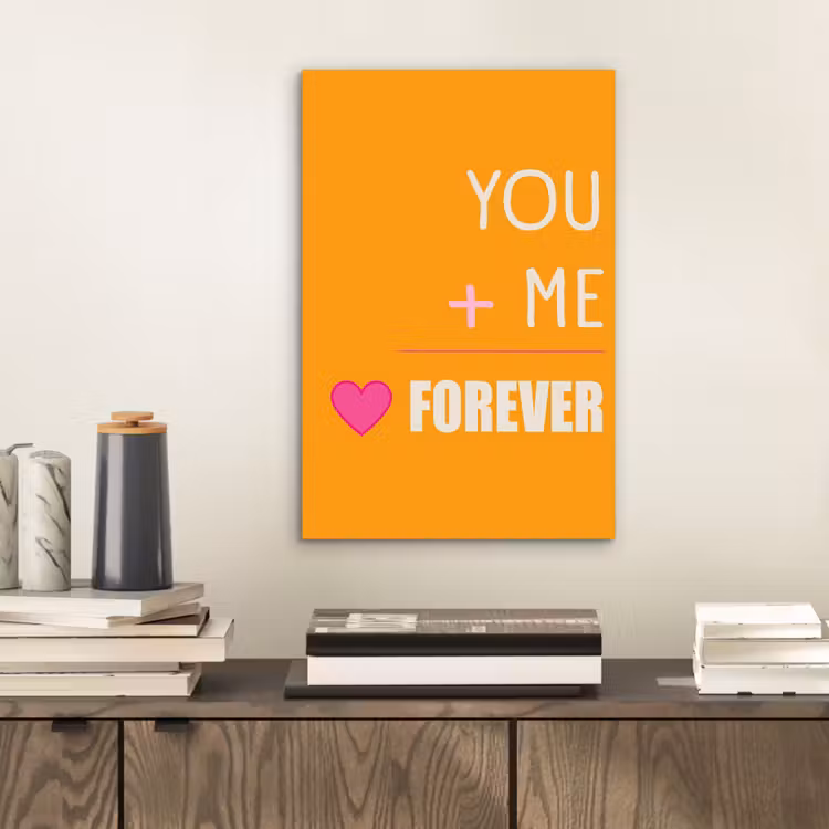 Oranje - Love - Valentijn aluminium wit klein -sfeer1