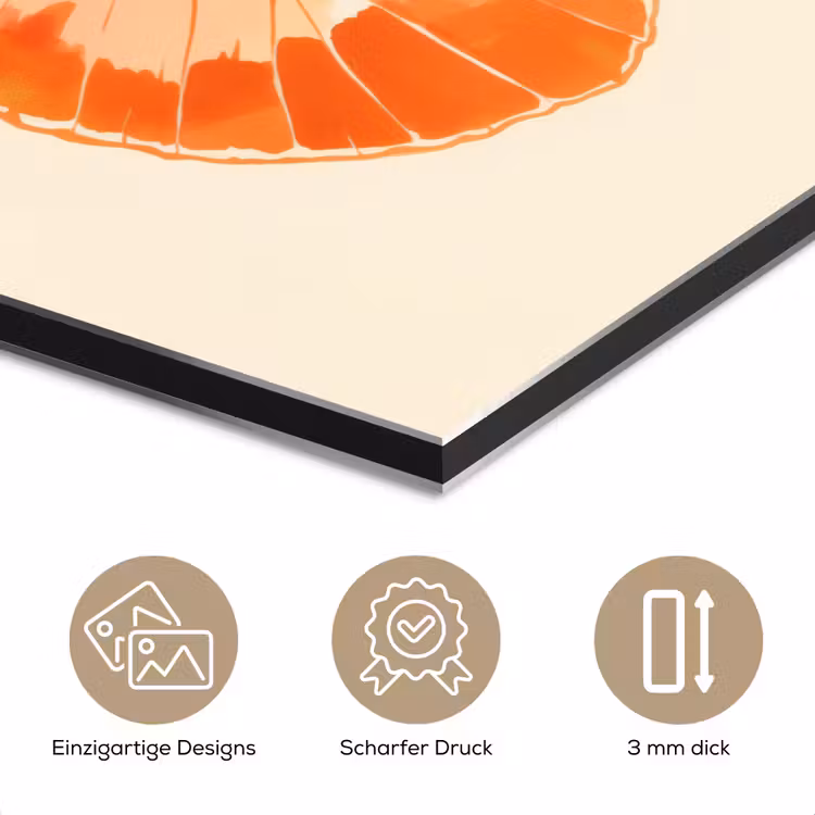 Oranje - Vlinder - Minimalistisch aluminium wit klein -closeup_DE