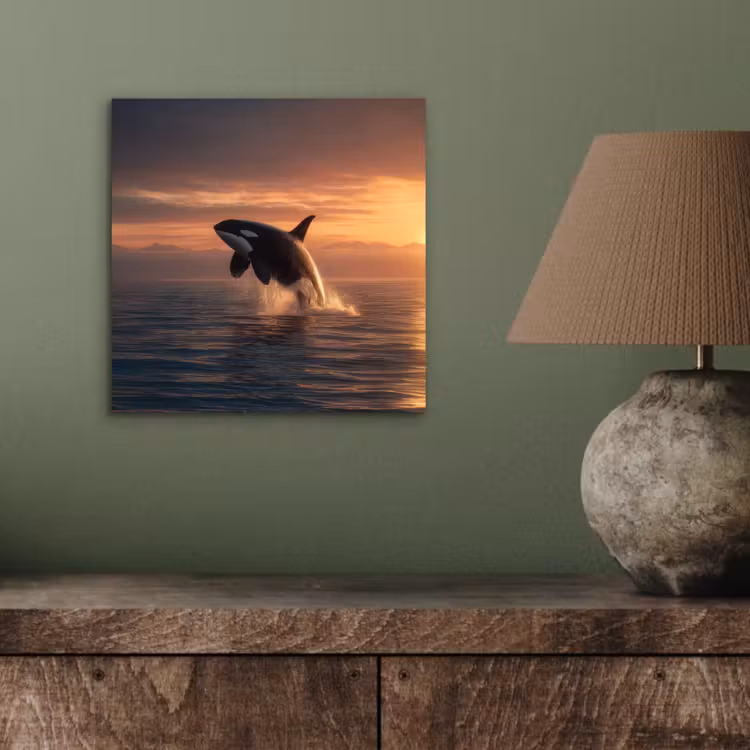 Orka - Zee - Zonsondergang aluminium wit klein -sfeer2
