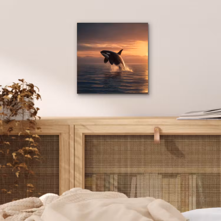Orka - Zee - Zonsondergang aluminium wit klein -sfeer3