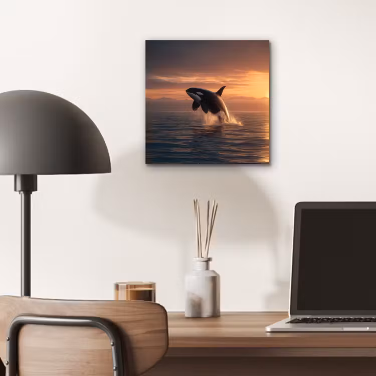 Orka - Zee - Zonsondergang aluminium wit klein -sfeer5