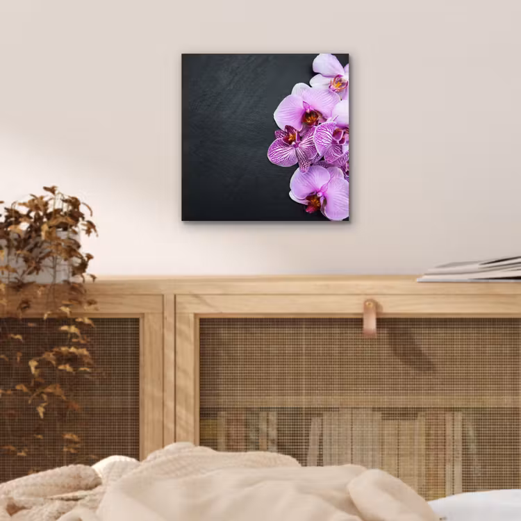 Orchidee - Bloemen - Roze - Flora aluminium wit klein -sfeer3
