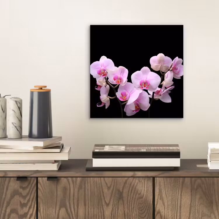 Orchidee - Bloemen - Roze - Flora aluminium wit klein -sfeer1