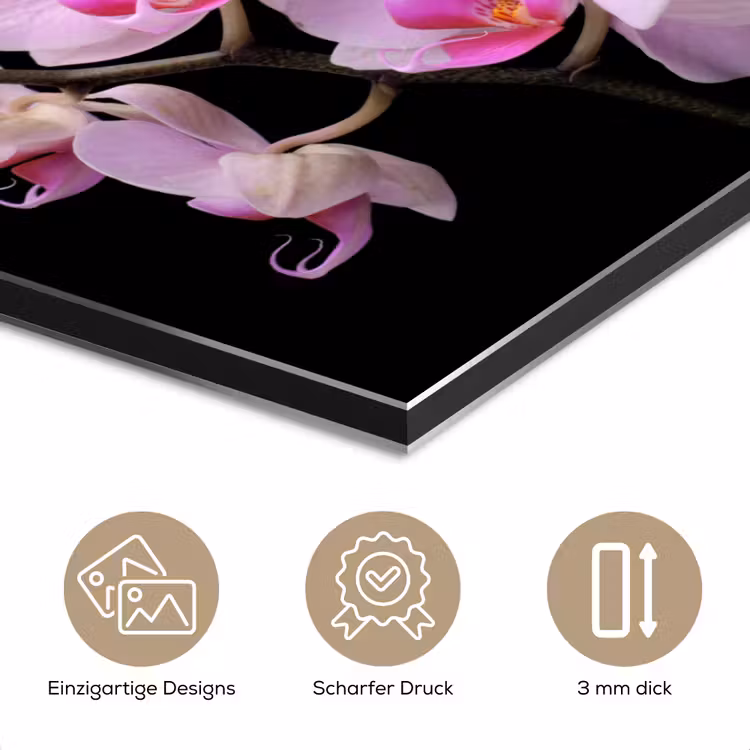 Orchidee - Bloemen - Roze - Flora aluminium wit klein -closeup_DE