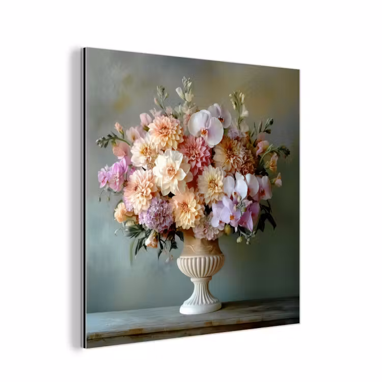Orchidee - Boeket - Vaas - Bloemen aluminium wit klein -3d