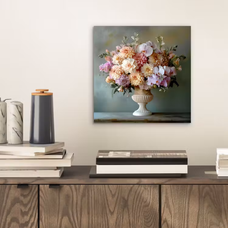 Orchidee - Boeket - Vaas - Bloemen aluminium wit klein -sfeer1