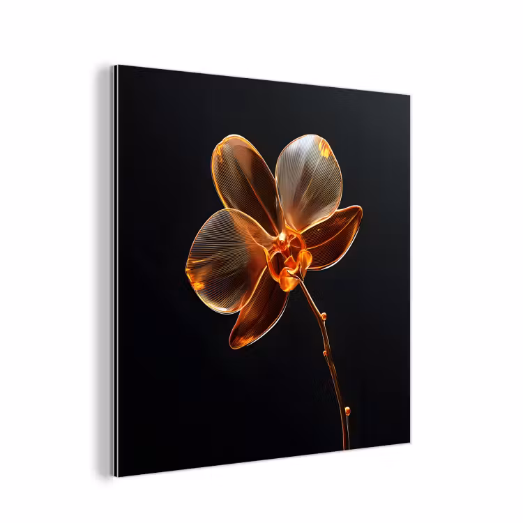 Orchidee - Doorzichtig - Bloem aluminium wit klein -3d