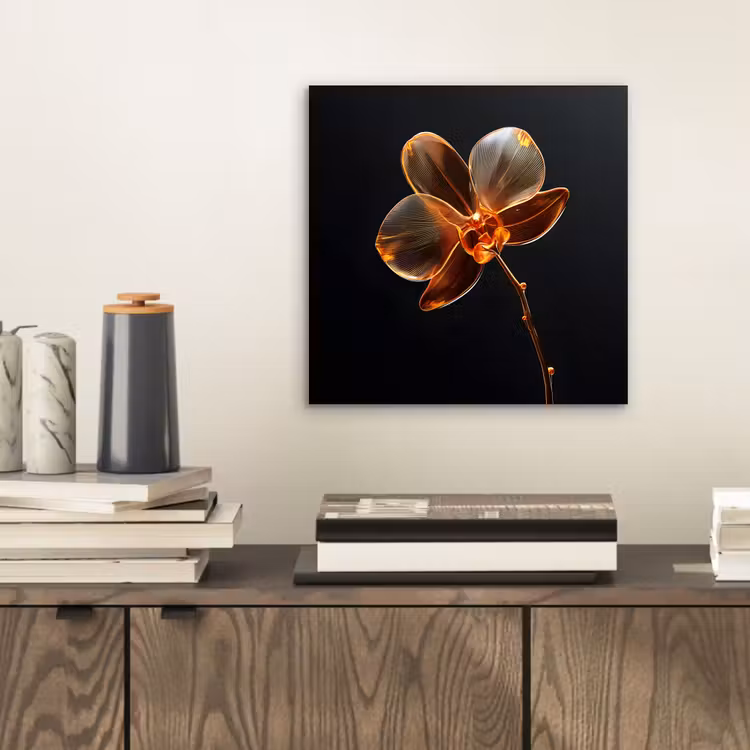 Orchidee - Doorzichtig - Bloem aluminium wit klein -sfeer1