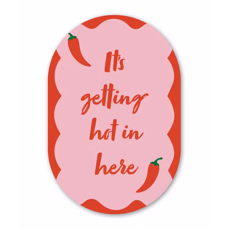 Chilipeper - Red - Hot - Quotes Wandcirkel Ovaal Aluminium middel -3d