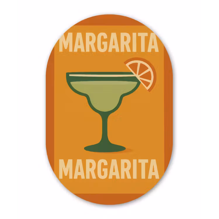 Illustratie - Margarita - Sinaasappelschijf - Oranje Wandcirkel Ovaal Aluminium middel -3d