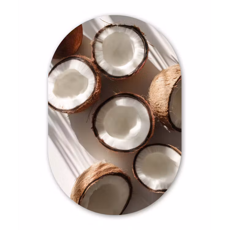 Kokosnoten - Bruin - Shaduw Wandcirkel Ovaal Aluminium middel -3d