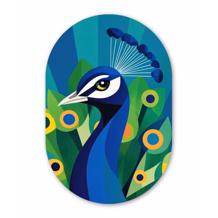 Pauw - Cirkels - Blauw Wandcirkel Ovaal Aluminium middel -3d