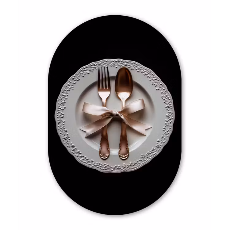 Rose - Strik - Bestek Wandcirkel Ovaal Aluminium middel -3d