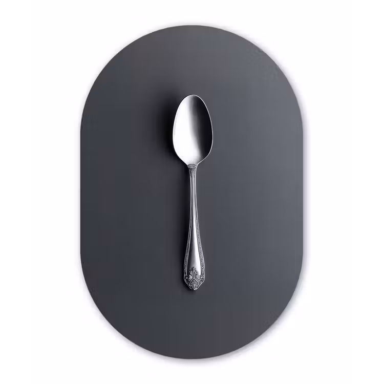 Zilver - Metaal - Lepel Wandcirkel Ovaal Aluminium middel -3d