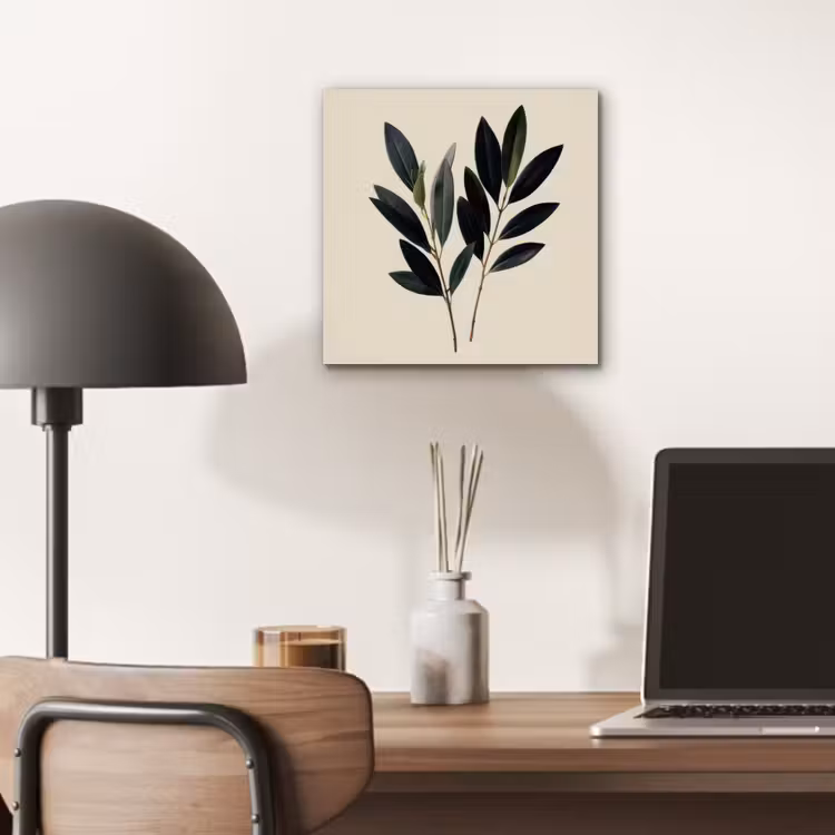 Ovaalvormige bladeren - Diep groen - Symmetrisch aluminium wit klein -sfeer5
