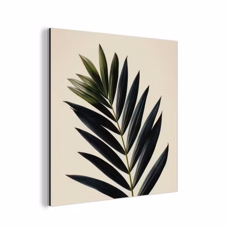 Palmblad - Donkere bladen - Subtiel aluminium wit klein -3d