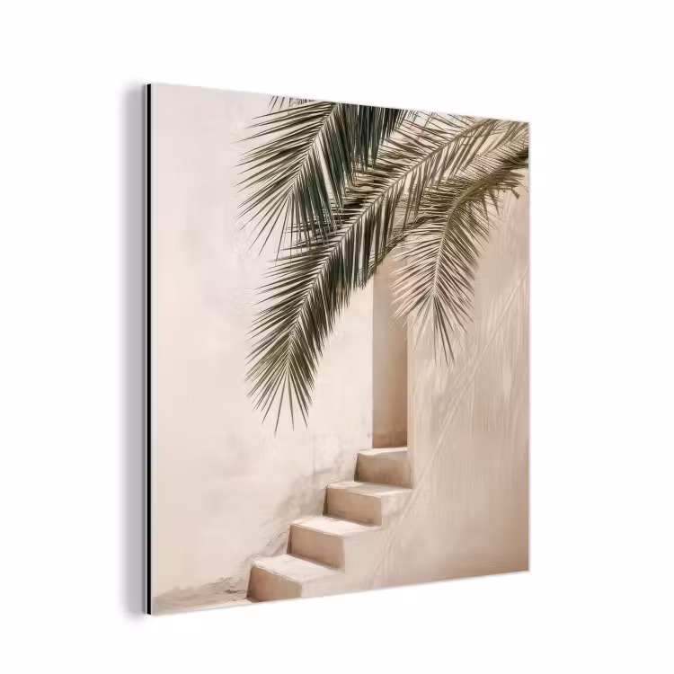 Palmboom - Schaduw - Trap - Beige aluminium wit klein -3d