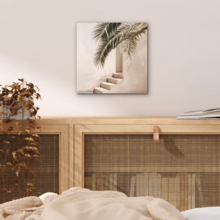 Palmboom - Schaduw - Trap - Beige aluminium wit klein -sfeer3