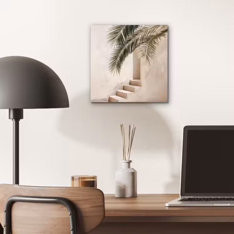Palmboom - Schaduw - Trap - Beige aluminium wit klein -sfeer5