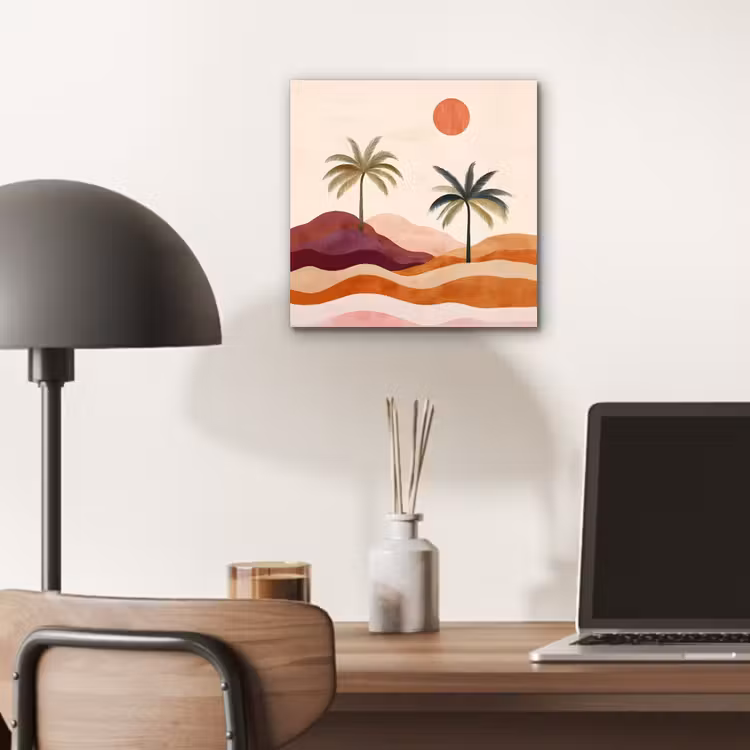 Palmbomen - Abstract - Zon - Heuvels aluminium wit klein -sfeer5
