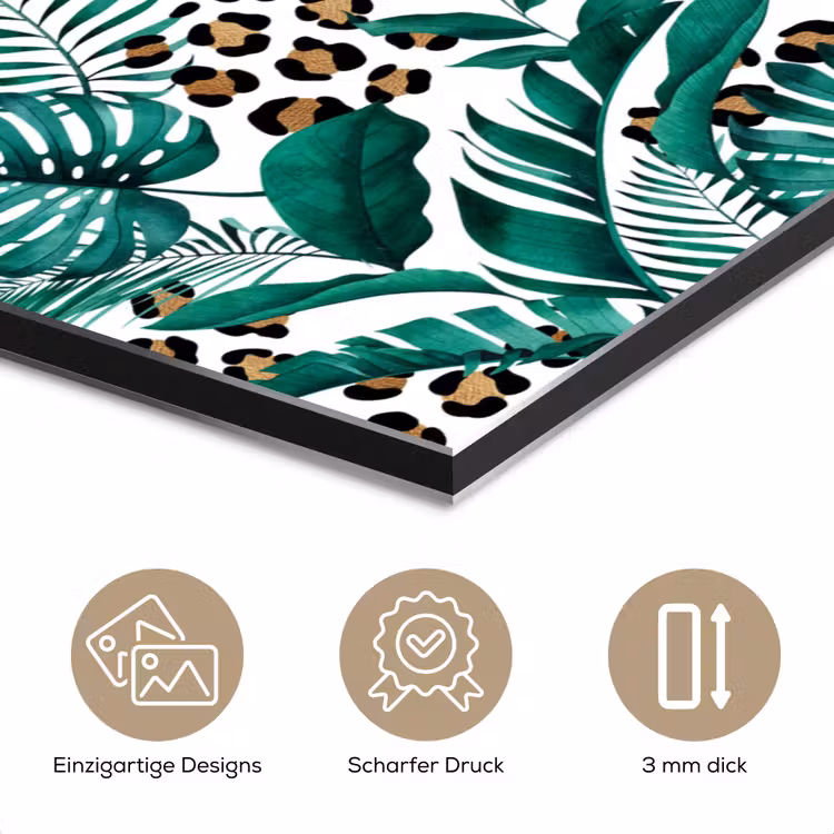 Palmblad - Panterprint - Tropical aluminium wit klein -closeup_DE
