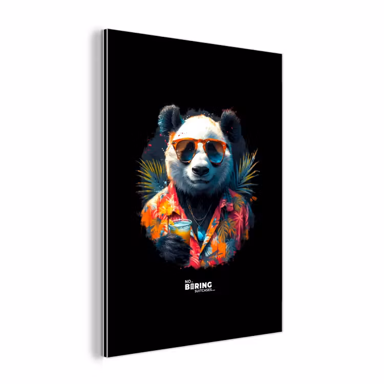 Panda als tropische straatkunst aluminium wit klein -3d