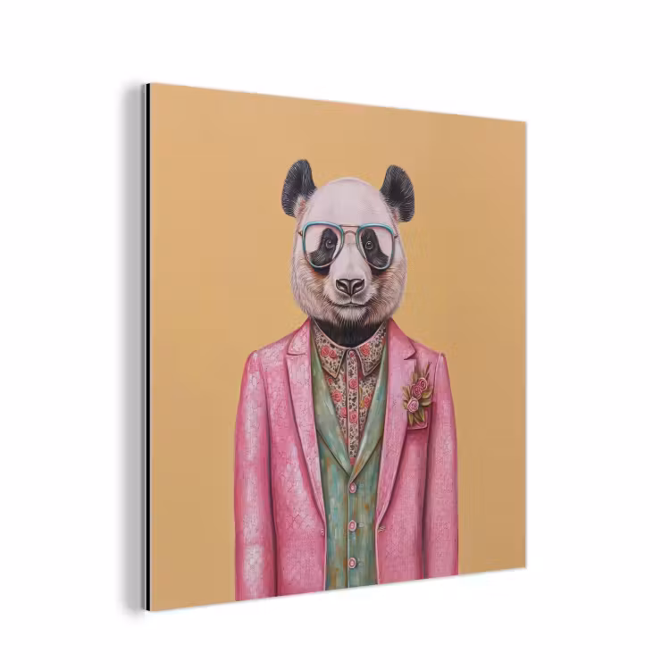 Panda - Pak - Zonnebril - Blauw aluminium wit klein -3d