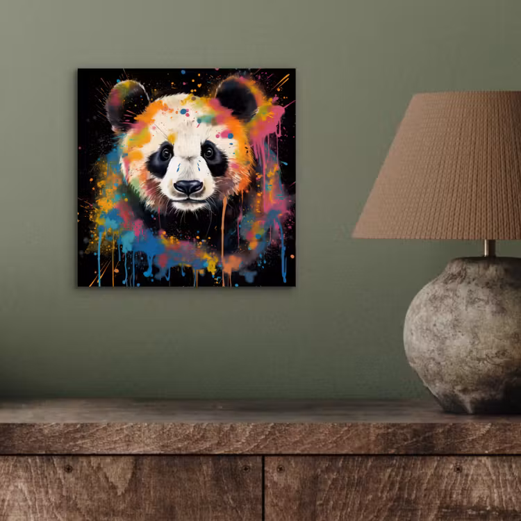 Panda - Graffiti - Dieren - Zwart - Kleuren aluminium wit klein -sfeer2