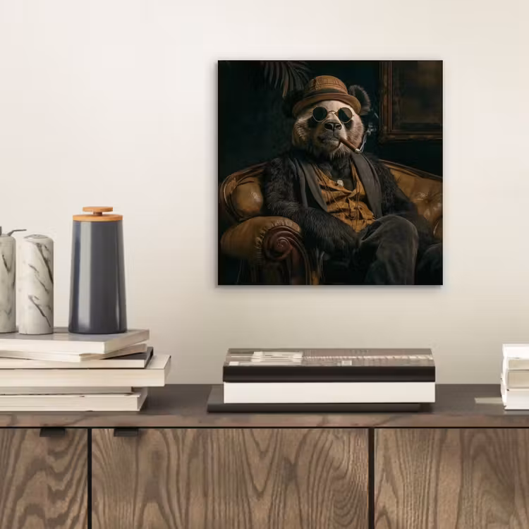 Panda - Hoed - Bril - Pak aluminium wit klein -sfeer1
