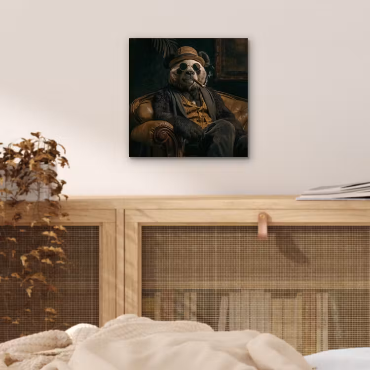 Panda - Hoed - Bril - Pak aluminium wit klein -sfeer3
