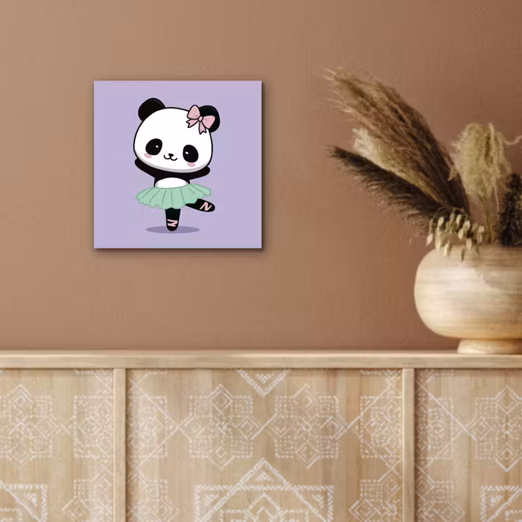 Dansende panda - Paars - Sierlijk - Kawaii aluminium wit klein -sfeer4