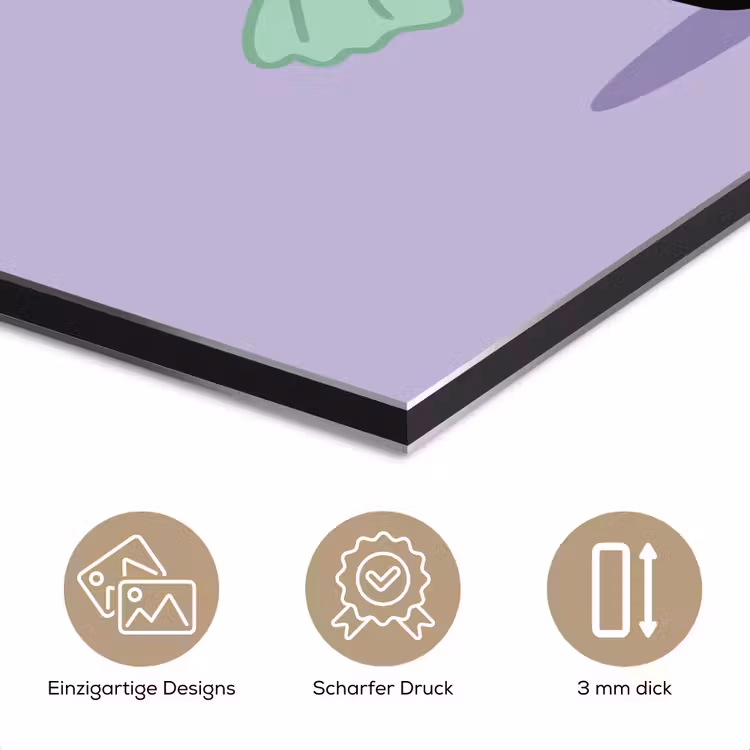 Dansende panda - Paars - Sierlijk - Kawaii aluminium wit klein -closeup_DE