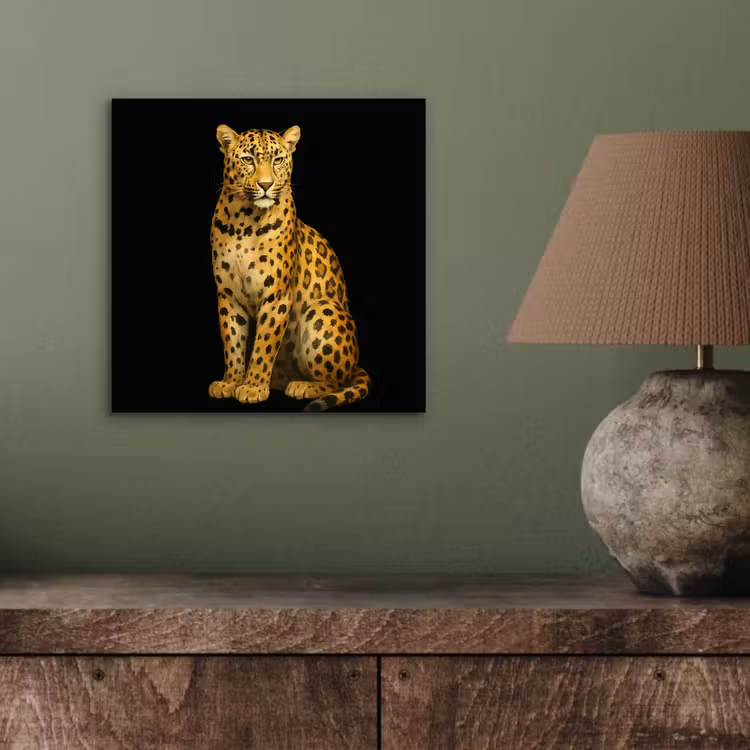 Panter - Realistisch - Bruin aluminium wit klein -sfeer2