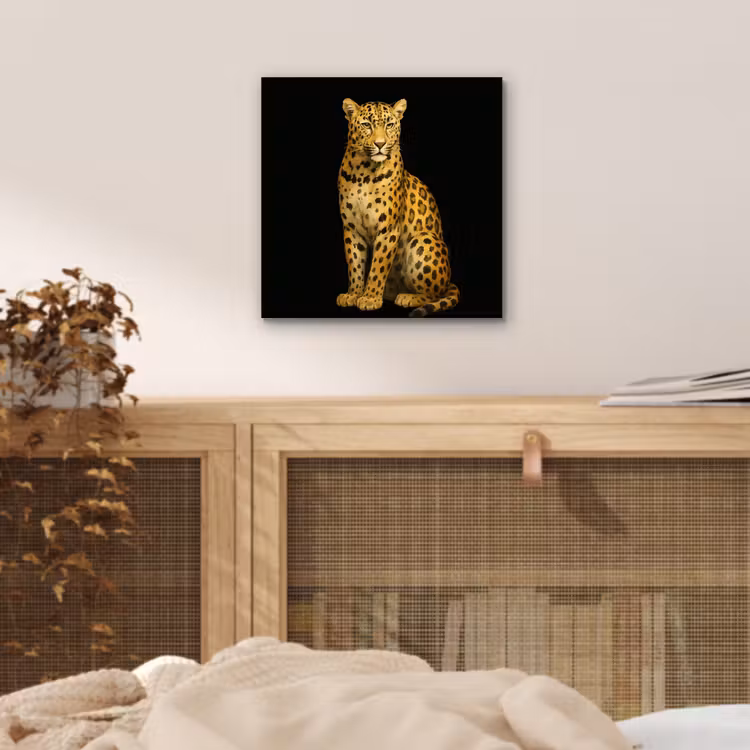 Panter - Realistisch - Bruin aluminium wit klein -sfeer3