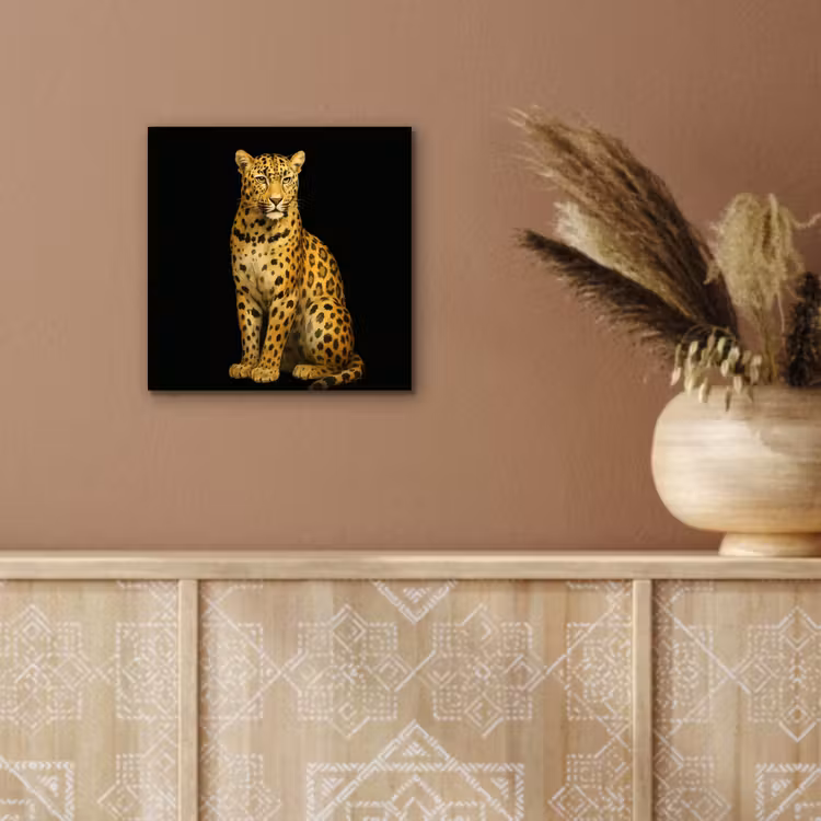 Panter - Realistisch - Bruin aluminium wit klein -sfeer4